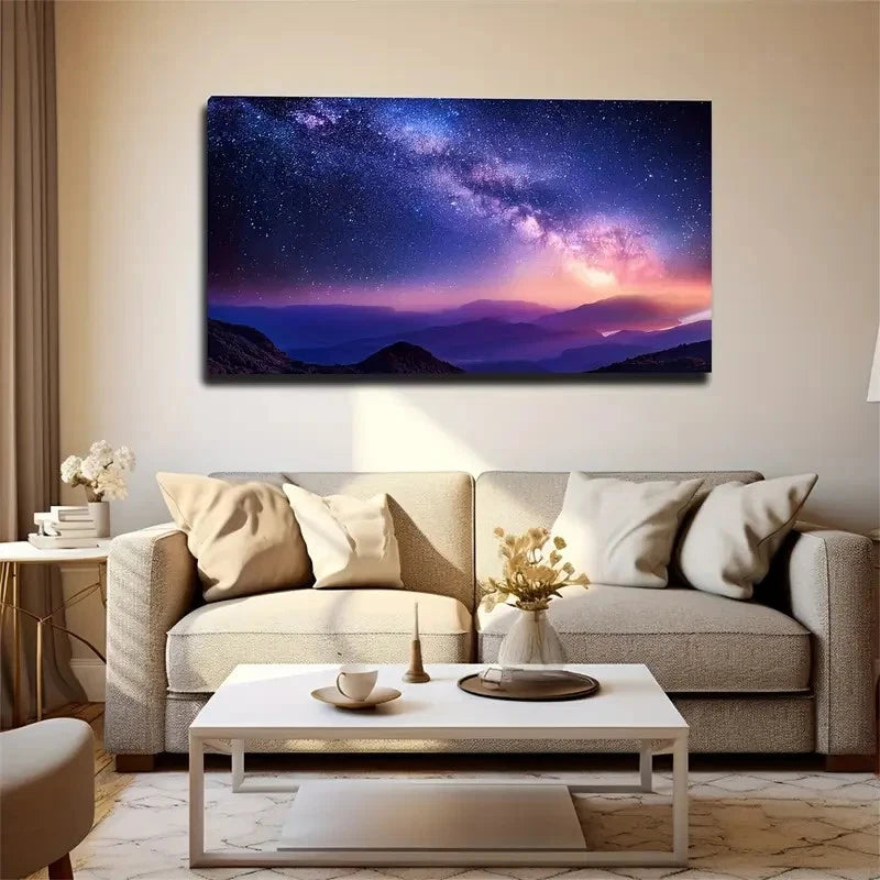 The Milky Way As Seen On Earth Wall Art Canvas Office Home Room Framed 120x60cm