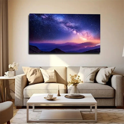 The Milky Way As Seen On Earth Wall Art Canvas Office Home Room Framed 120x60cm