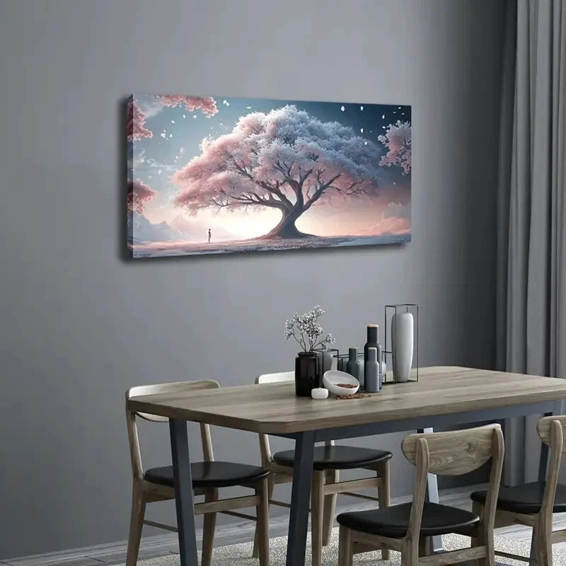 Majestic Cherry Blossom Tree Wall Art Canvas Office Home Room Framed 120x60cm - Bella Home Decor