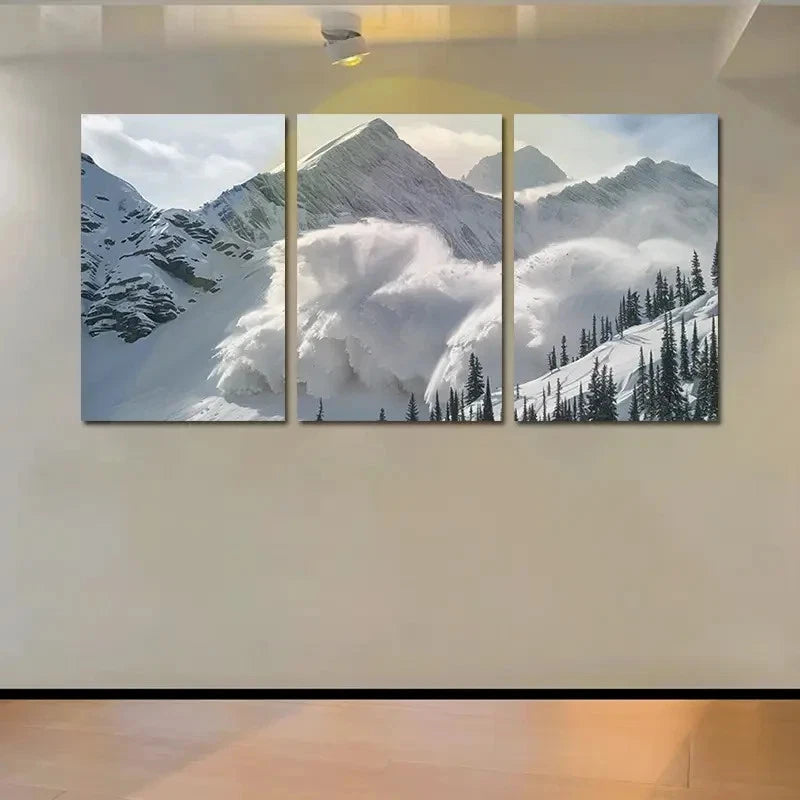 3pcs The Powerful Force Of A Mountain Everest  Wall Art Set Canvas Framed 50x70cm - High Quality Print 100% Australian Made Wall Canvas Ready to Hang