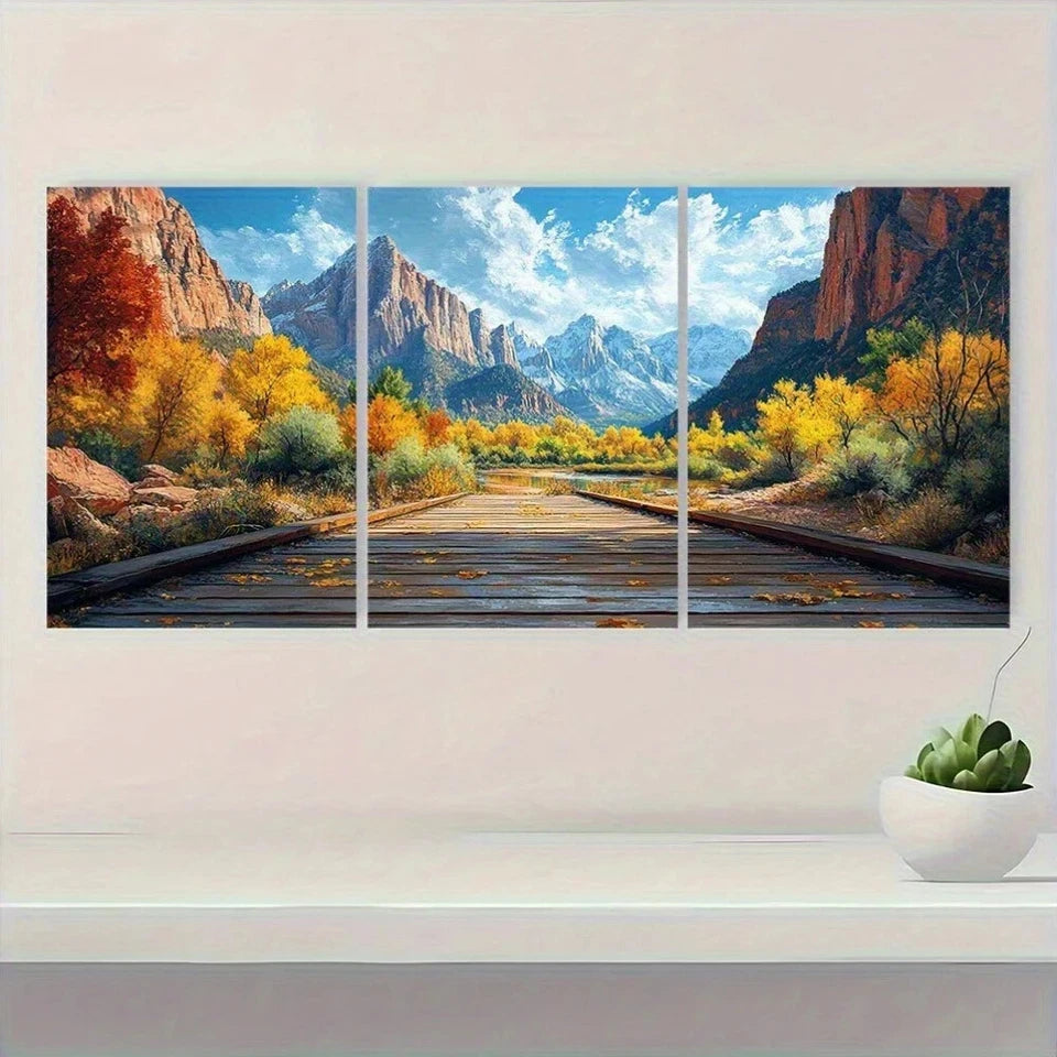 3pcs National Park Painting Nature Metal Print Ready to Hang Art - Bella Home Decor