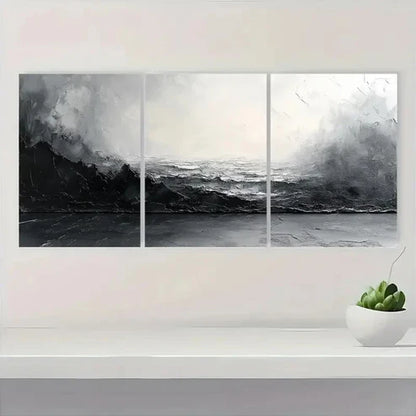 3pcs Gray & White Minimalist Textured S Wall Art Canvas Unframed - High Quality Print 100% Australian Made Wall Canvas - Bella Home Decor