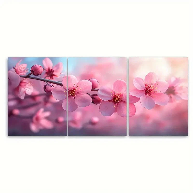 3pcs Blooming Blossom Art ER   Wall Art Set Canvas Framed 60x90cm - High Quality Print 100% Australian Made Wall Canvas Ready to Hang - Bella Home Decor