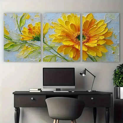3pcs Yellow Sunflower & Blooming Daisy Perfect Wall Art Canvas Framed 40x60cm - High Quality Print 100% Australian Made Wall Canvas Ready to Hang (Copy)