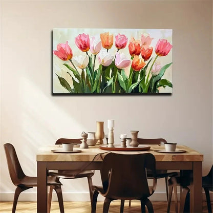 Colorful Tulips Suitable Wall Art Canvas Office Home Room Framed 120x60cm