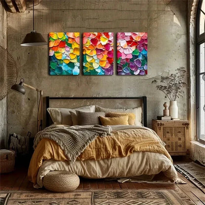 3pcs Irregular Color Blocks Rich Perfect Wall Art Set Canvas Framed 50x70cm - High Quality Print 100% Australian Made Wall Canvas Ready to Hang - Bella Home Decor