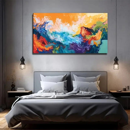 Power Of Paint Mountain Wall Art Canvas Office Home Room Framed 120x60cm