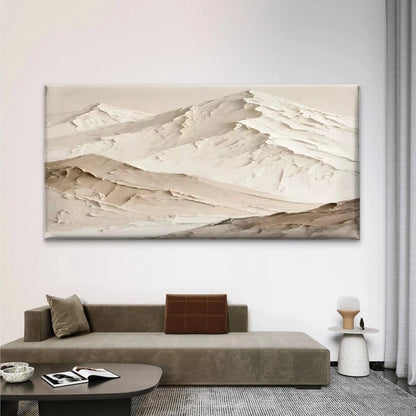 Minimalist Beige Mountain Wall Art Canvas Office Home Room Framed 120x60cm