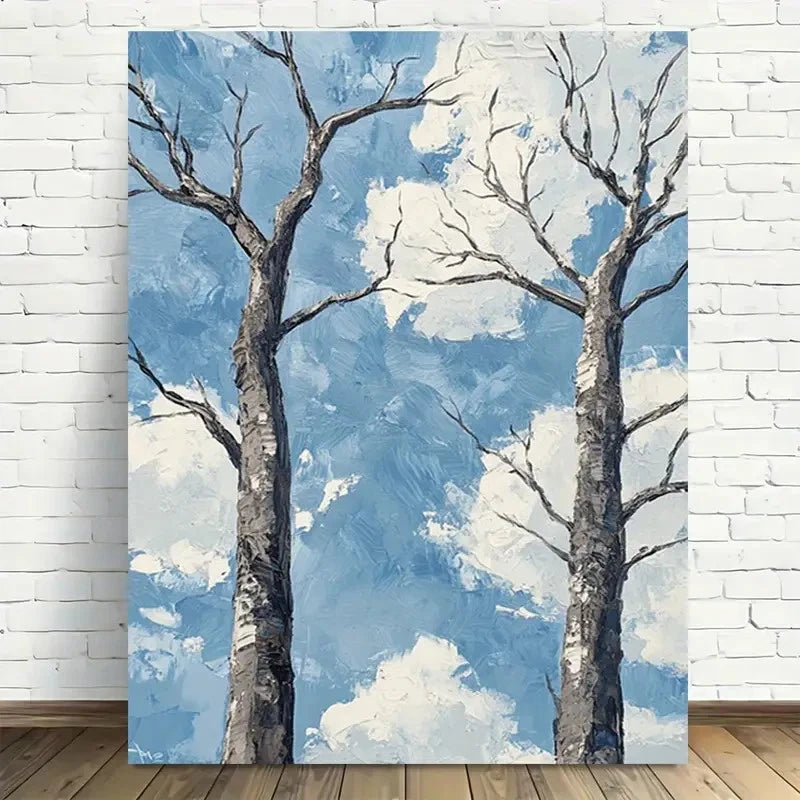 Beautiful Modern Abstract Tree Painting 40x60cm Metal Print Ready to Hang - Bella Home Decor
