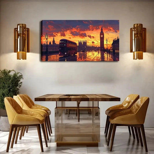 Minimalist Solid Pattern London Wall Art Canvas Office Home Room Framed 120x60cm