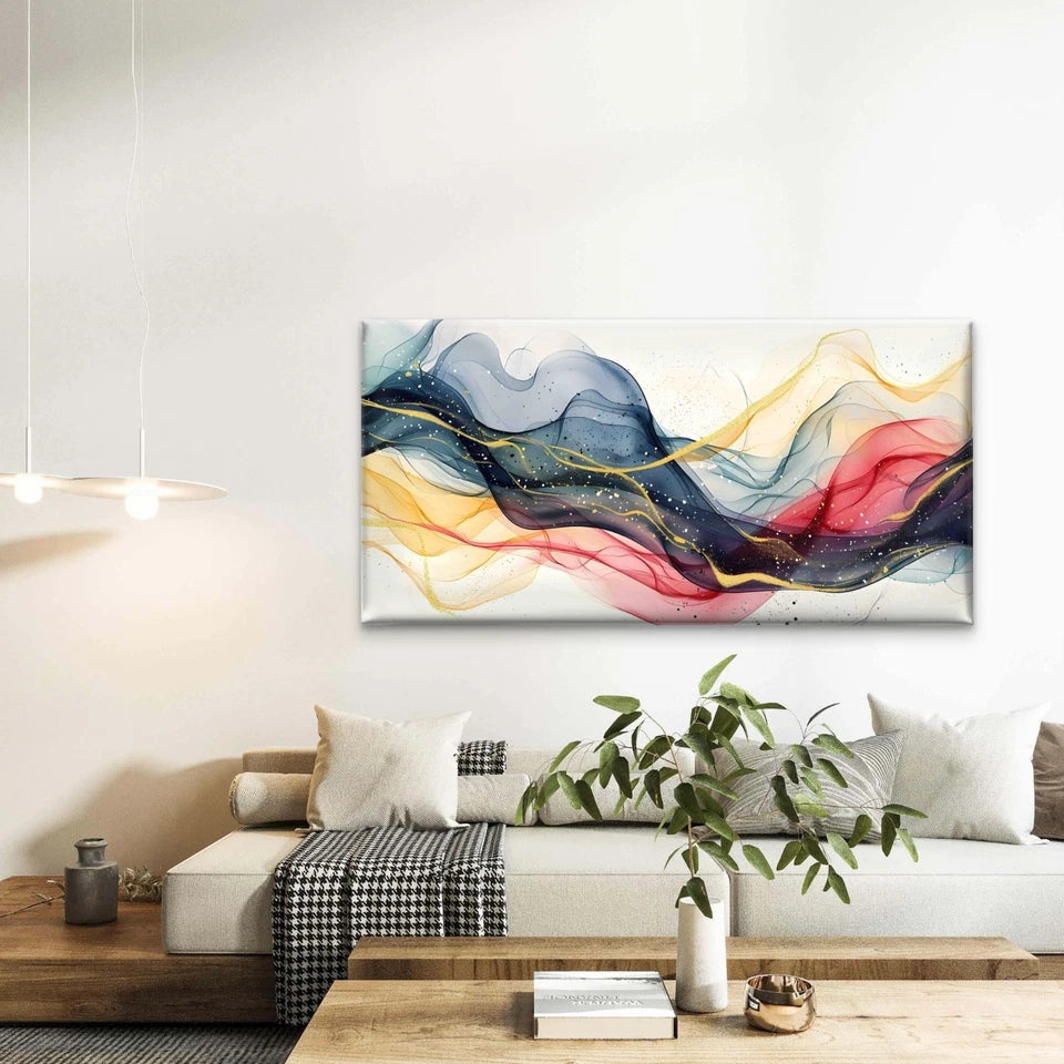 Watercolor Brush Abstract Wall Art Canvas Office Home Room Framed 120x60cm - Bella Home Decor