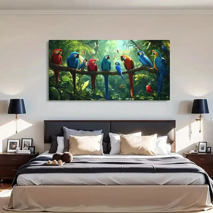 Tropical Parrot Colorful Macaw Wall Art Canvas Office Home Room Framed 120x60cm - Bella Home Decor