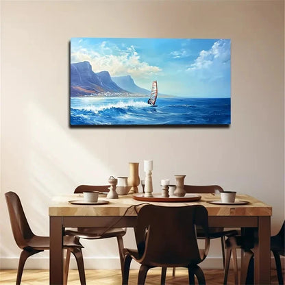 Large Sailing Adventure Wall Art Canvas Office Home Room Framed 120x60cm