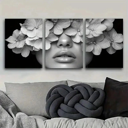 3pcs Hibiscus Flowers & Ocean View Perfect Wall Art Set Canvas Framed 40x60cm - High Quality Print 100% Australian Made Wall Canvas Ready to Hang - Bella Home Decor