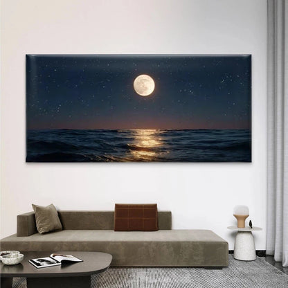 Serene Ocean Reflection Wall Art Canvas Office Home Room Framed 120x60cm
