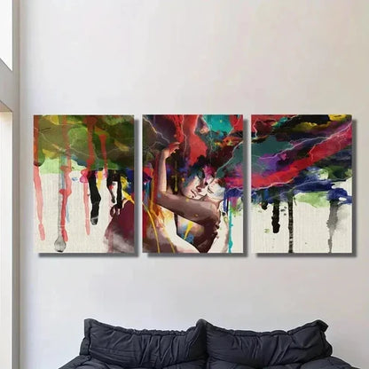 3pcs Classic Modern Love Embrace Tree Wall Art Set Canvas Unframed - High Quality Print 100% Australian Made Wall Canvas - Bella Home Decor