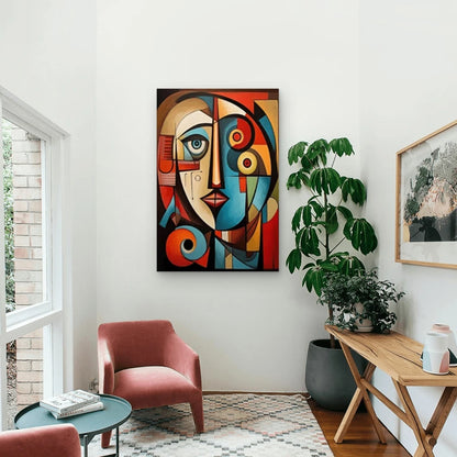 Abstract Geometric Face 40x60cm Metal Print Ready to Hang