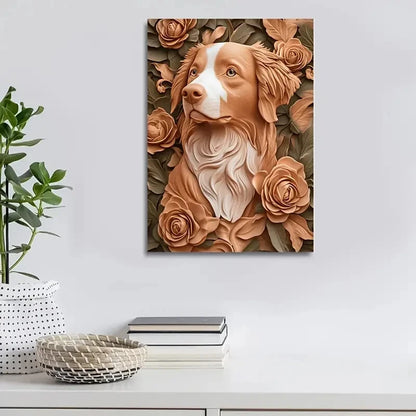 Beautiful Toller Dog Featuring a Digital Painting  40x60cm Metal Print Ready to Hang - Bella Home Decor