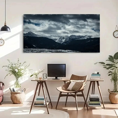 Cloudy Mountain Scenery Wall Art Canvas Office Home Room Framed 120x60cm