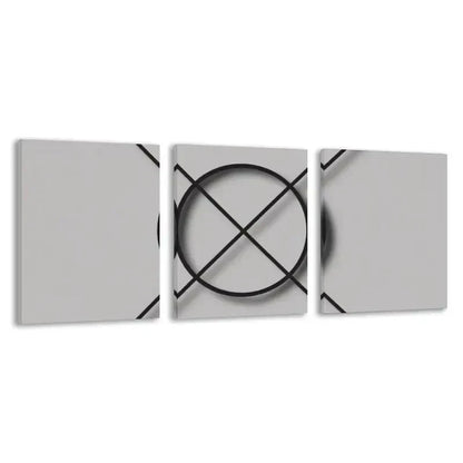 3pcs Abstract Geometric Design Black & White  Wall Art Set Canvas Framed 50x70cm - High Quality Print 100% Australian Made Wall Canvas Ready to Hang - Bella Home Decor