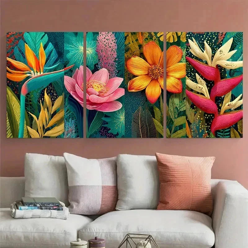 3pcs Guadeloupe Caribbean Tropical Perfect Wall Art Set Canvas Framed 60x90cm - High Quality Print 100% Australian Made Wall Canvas Ready to Hang