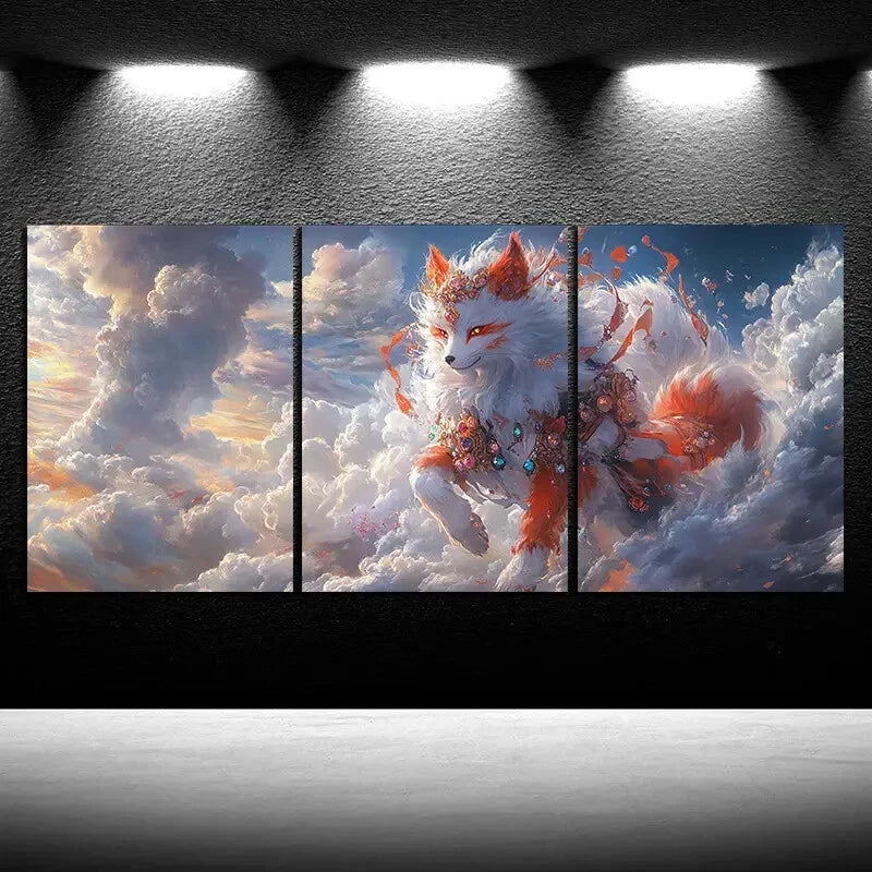 3pcs Featuring a Stunning Red Fox Metal Print Ready to Hang Art - Bella Home Decor