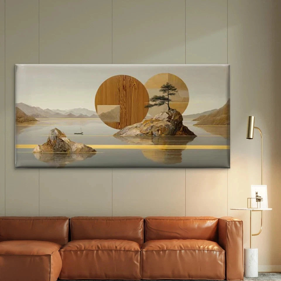 Abstract Landscape Natural Wall Art Canvas Office Home Room Framed 120x60cm
