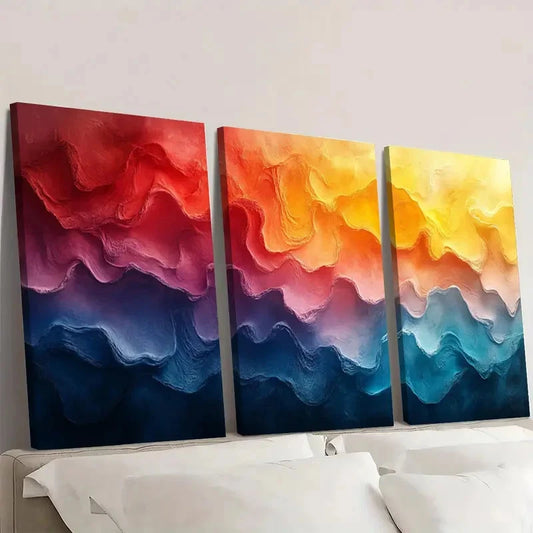3pcs Alpine Echoes Minimalist Mountain uy Wall Wall Art Set Canvas Framed 40x60cm - High Quality Print 100% Australian Made Wall Canvas Ready to Hang