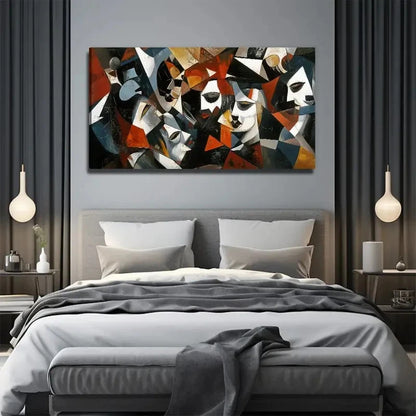 Abstract Human Face Suitable Wall Art Canvas Office Home Room Framed 120x60cm