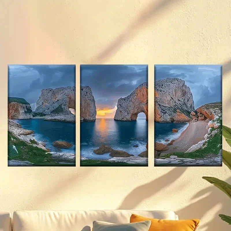 3pcs Thunder And Lightning Reef  Wall Art Set Canvas Framed 60x90cm - High Quality Print 100% Australian Made Wall Canvas Ready to Hang