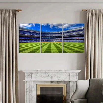 3pcs Vibrant Football Stadium Decoration Wall Art Set Canvas Unframed - High Quality Print 100% Australian Made Wall Canvas