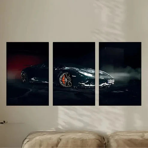 3pcs Lamb'S New Supercar Is a Supercar Wall Art Set Canvas Unframed - High Quality Print 100% Australian Made Wall Canvas - Bella Home Decor