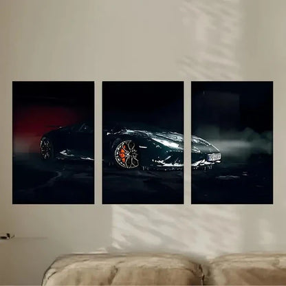 3pcs Lamb'S New Supercar Is a Supercar Wall Art Set Canvas Unframed - High Quality Print 100% Australian Made Wall Canvas - Bella Home Decor