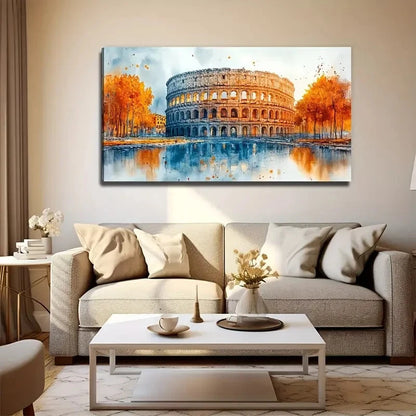 Colosseum In Ancient Rome Wall Art Canvas Office Home Room Framed 120x60cm