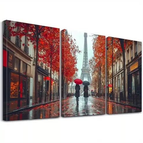 3pcs Modern Farmhouse Ink Paris Eiffel Tower   Art Set Canvas Unframed - High Quality Print 100% Australian Made Wall Canvas