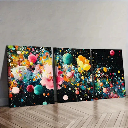 3pcs colorful explosion Wall Art Set Canvas Unframed - High Quality Print 100% Australian Made Wall Canvas - Bella Home Decor