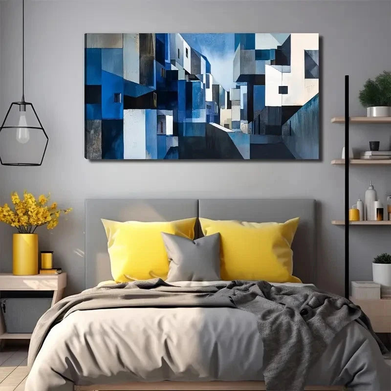 Street Scenery Suitable Wall Art Canvas Office Home Room Framed 120x60cm