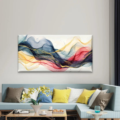 Watercolor Brush Abstract Wall Art Canvas Office Home Room Framed 120x60cm - Bella Home Decor