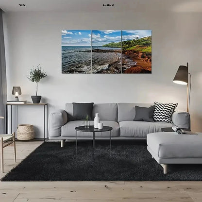 3pcs Beachscape Coastal Landscape Metal Print Ready to Hang Art - Bella Home Decor
