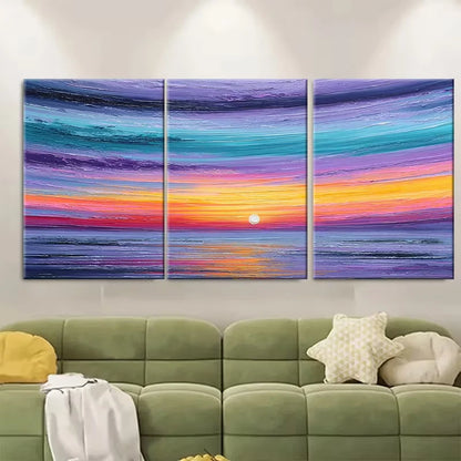 3pcs Colorful Abstract Natural Landscape Wall Art Set Canvas Framed 60x90cm - High Quality Print 100% Australian Made Wall Canvas Ready to Hang - Bella Home Decor