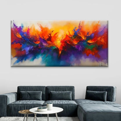 Rustic Style with Vivid Orange Wall Art Canvas Office Home Room Framed 120x60cm