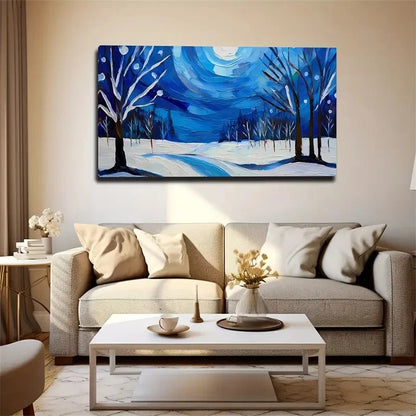 Winter Snow Landscape Wall Art Canvas Office Home Room Framed 120x60cm