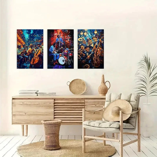 3pcs Vintage Black Cat Classic Anime Wall Art Set Canvas Framed 50x70cm - High Quality Print 100% Australian Made Wall Canvas Ready to Hang