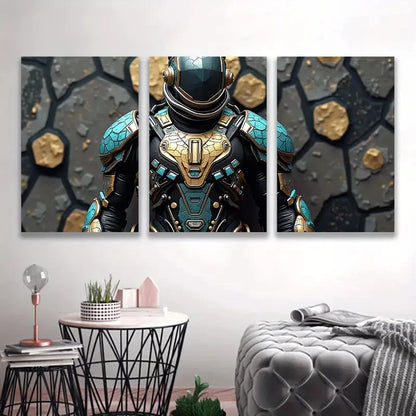 3pcs Futuristic Astronaut Space Themed art Wall Art Set Canvas Framed 60x90cm - High Quality Print 100% Australian Made Wall Canvas Ready to Hang - Bella Home Decor