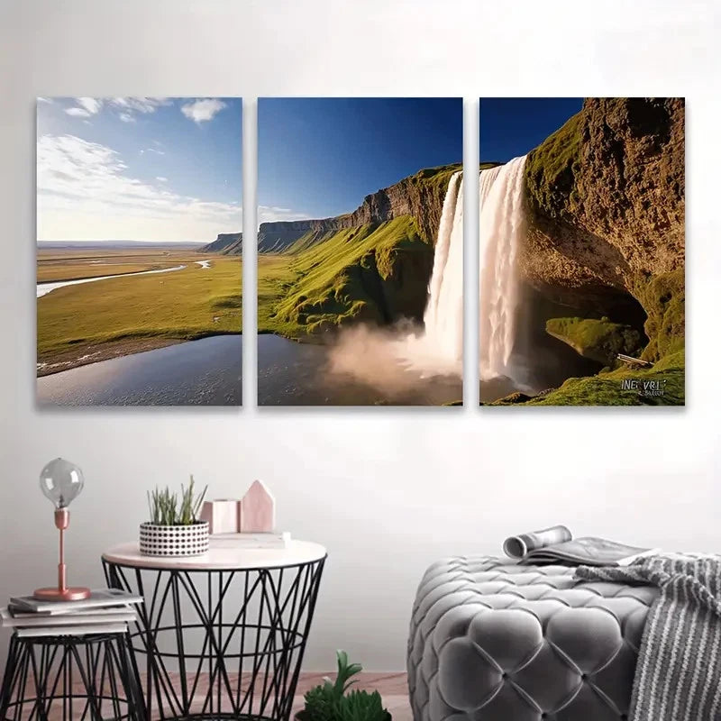 3pcs Steavenson Falls Waterfall Australia   Wall Art Set Canvas Framed 60x90cm - High Quality Print 100% Australian Made Wall Canvas Ready to Hang
