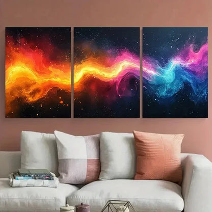 3pcs Vibrant Abstract Neon Modern Perfect Wall Art Set Canvas Unframed - High Quality Print 100% Australian Made Wall Canvas