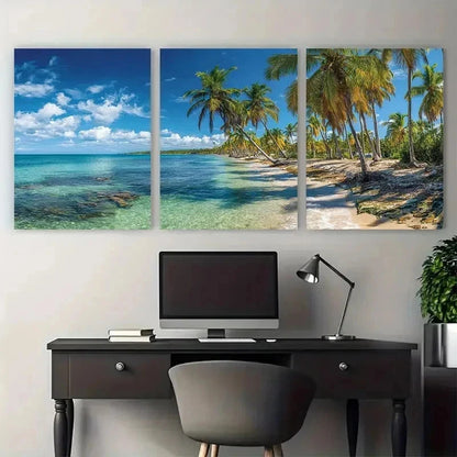3pcs Dominican Republic Caribbean Perfect Wall Art Set Canvas Framed 50x70cm - High Quality Print 100% Australian Made Wall Canvas Ready to Hang - Bella Home Decor