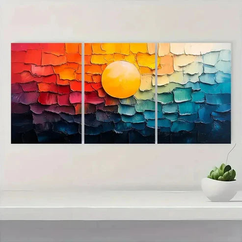 3pcs Vibrant Colorful Living Room Decor A Wall Art Canvas Unframed - High Quality Print 100% Australian Made Wall Canvas - Bella Home Decor