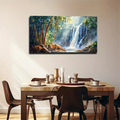 Modern Waterfall Comfortable Wall Art Canvas Office Home Room Framed 120x60cm