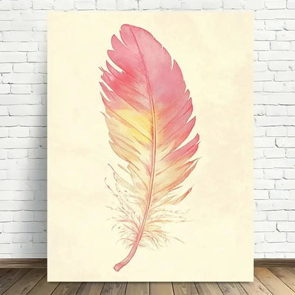 Beautiful Vintage Feather Modern Painting 40x60cm Metal Print Ready to Hang - Bella Home Decor